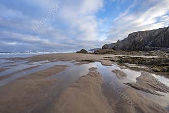 Sandymouth Bay Cornwall at the best time of day