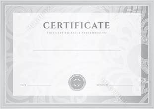 Silver Certificate, Diploma template. Award patter