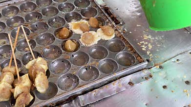 Cilor Tusuk or Pentol Korea Telur Gulung is a typical Indonesian snack