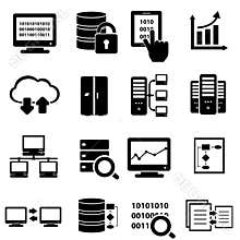 Big data icon set