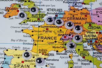 Map, political, countries, borders, cartography, artificial eyes