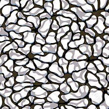 Hand drawn monochrome seamless pattern with organic shapes.