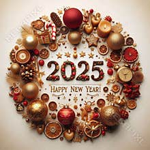 Happy new year 2025 celebration card