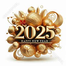 Happy new year 2025 celebration card