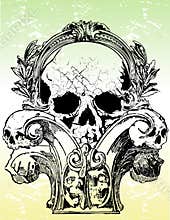 Gothic skulls illustrations