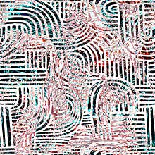Faded abstract seamless texture in monochrome tones. Psychedelic metaverse background for interior decor, wallpaper