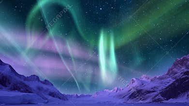 Alaska Aurora Cosmic Night Symphony Time Lapse Pan R Generative AI