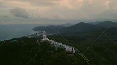 Maravija Big Buddha of Phuket statue and temple on hill top