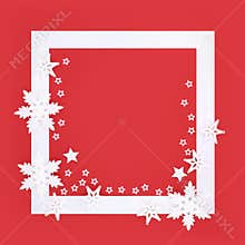 Christmas Snowflake and Star Fantasy Background Border