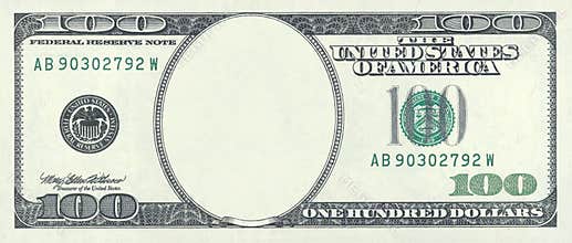 Hundred dollar blank