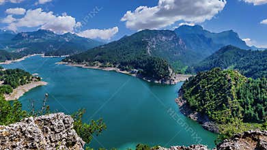 Beautiful view from the mountain lake Manavgat Turkey
