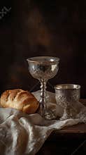 Christians partake in communion, sharing holy bread and wine from cup testament to faith in Jesus Christ and commitment to
