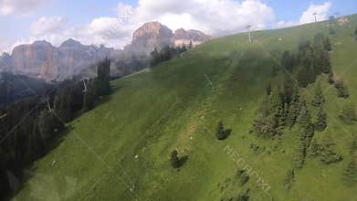 Panoramic view of Langkofel and Sella groups, Dolomites, Italy