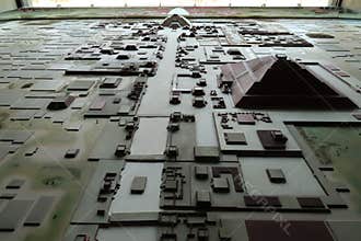 3D Map Relief Miniature Model of the archaeological site of Teotihuacan, displayed at the Museo de Sitio Museo de la Cultura