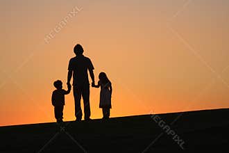 Father with children