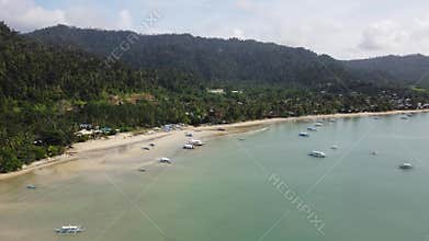 Philippine Paradise: Aerial Drone Views of Stunning Sunsets, Sunrises, and Tropical Beaches with Palm Trees