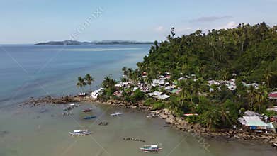 Philippine Paradise: Aerial Drone Views of Stunning Sunsets, Sunrises, and Tropical Beaches with Palm Trees