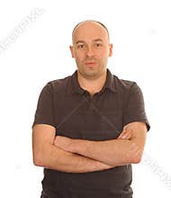 Man with Arms Folded on White