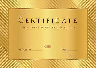 Golden Certificate / diploma template