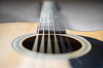 Acoustic guitar close-up