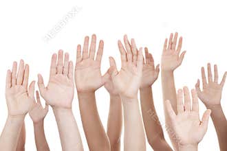 Raised hands