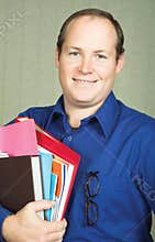 Teacher with books