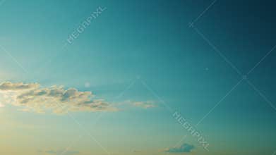 Blue Sky Background With Tiny Clouds. Low Angle View. Blue Clear Sky And White Clouds.