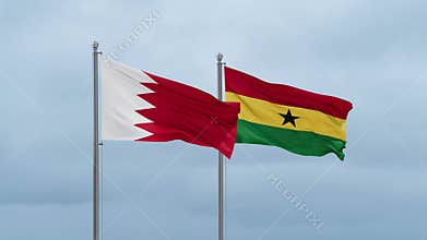 Ghana and Bahrain flag