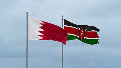 Kenya and Bahrain flag