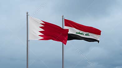 Iraq and Bahrain flag