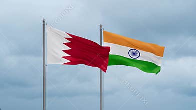 India and Bahrain flag