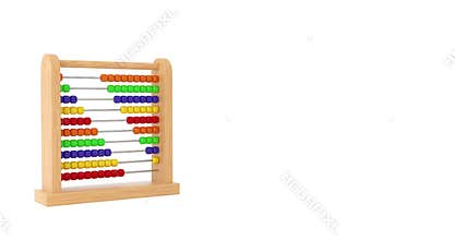 4k Resolution Video: Children Toy Brain Development Abacus Seamless Looped Rotating on a white background with Alpha Matte