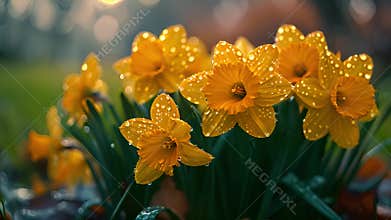 Animated sunshine: yellow blooms dance in animated spring, spreading warmth and joy.