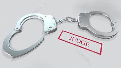 Judge Word and Handcuffs 3D Animation