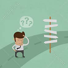Businessman do not know where to go