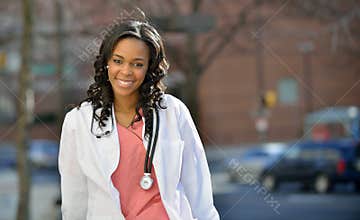Stunning young African American female healthcare worker