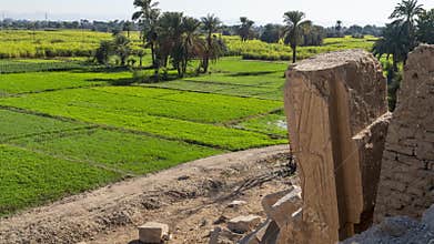 The Ramesseum is the memorial temple or mortuary temple of Pharaoh Ramesses II. It is located in the Theban necropolis