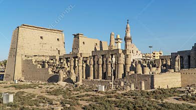 Luxor Temple in Luxor, ancient Thebes, Egypt. Luxor Temple is a large Ancient Egyptian temple complex located on the