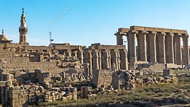 Luxor Temple in Luxor, ancient Thebes, Egypt. Luxor Temple is a large Ancient Egyptian temple complex located on the