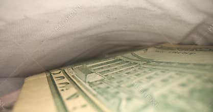 Cash dollar bills in your pocket closeup