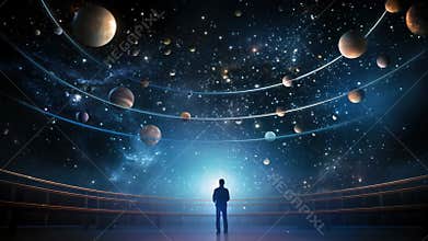Junior stargazer thrilled by planetarium visit.