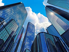 Modern business buildings