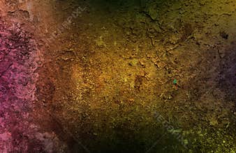 Dark Abstract Painting wall pink, yellow Grunge Rusty Distorted Decay Old Texture for Autumn Background Wallpaper.