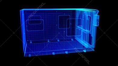 Car service concept. Spray paint cabinet for car body or vehicles painting or parts in a car repair station