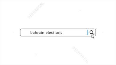 Bahrain Elections in Search Animation. Internet Browser Searching
