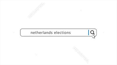 Netherlands Elections in Search Animation. Internet Browser Searching