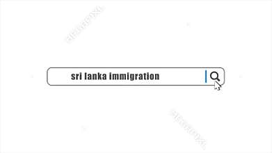 Sri Lanka Immigration in Search Animation. Internet Browser Searching