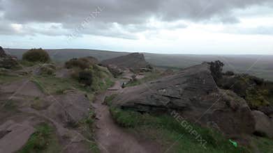Point of view destination scenic at The Roaches in the Peak District National Park