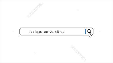 Iceland Universities in Search Animation. Internet Browser Searching