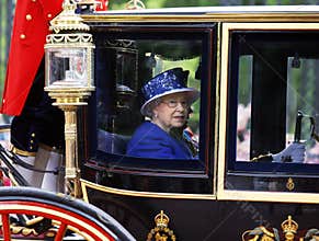 Queen Elizabeth II on the Royal Coach
